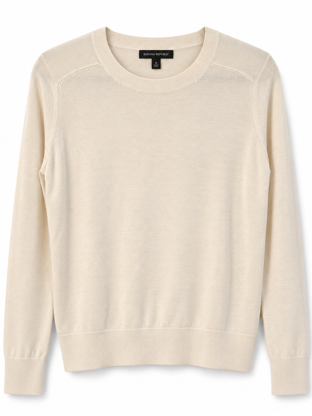 Banana Republic Silk & Yak Blend Crew Neck Sweater – Ivory/Cream, Size M